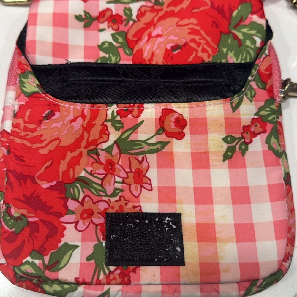 Betsey Johnson Pink and Red Gingham Crossbody Bag - Picture 9 of 9
